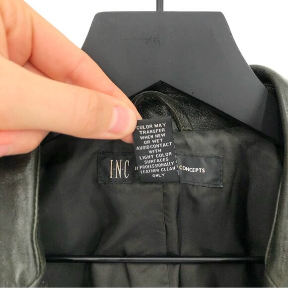 VTG INC International Concepts Leather Jacket Deep Green M - Picture 5 of 10